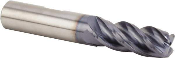 Kennametal - 1/2", 4 Flute, Single End, Solid Carbide, 0.06" Corner Radius End Mill - 4-1/2" OAL, 38° Helix, Right Hand Flute, 2-1/2" LOC, Right Hand Cut - USA Tool & Supply