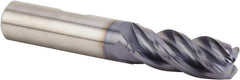 Kennametal - 1/2", 4 Flute, Single End, Solid Carbide, 0.06" Corner Radius End Mill - 4-1/2" OAL, 38° Helix, Right Hand Flute, 2-1/2" LOC, Right Hand Cut - USA Tool & Supply