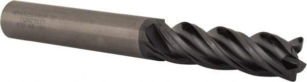 Kennametal - 1/2", 4 Flute, Single End, Solid Carbide, 0.03" Corner Radius End Mill - 4" OAL, 38° Helix, Right Hand Flute, 1-5/8" LOC, Right Hand Cut - USA Tool & Supply