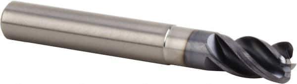 Kennametal - 12mm, 4 Flute, Single End, Solid Carbide, 1mm Corner Radius End Mill - 84mm OAL, 38° Helix, Right Hand Flute, 18mm LOC, Right Hand Cut, 36mm Extended Reach - USA Tool & Supply