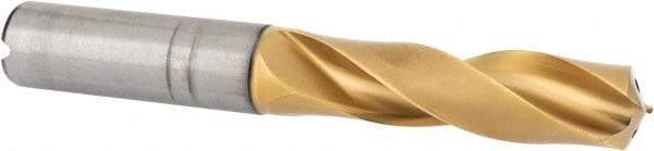 Kennametal - 15.5mm 135° Spiral Flute Solid Carbide Screw Machine Drill Bit - Multilayer TiCN Finish, Right Hand Cut, 65mm Flute Length, 115mm OAL, Standard Point, Straight Shank, Through Coolant - USA Tool & Supply
