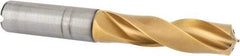 Kennametal - 15.5mm 135° Spiral Flute Solid Carbide Screw Machine Drill Bit - Multilayer TiCN Finish, Right Hand Cut, 65mm Flute Length, 115mm OAL, Standard Point, Straight Shank, Through Coolant - USA Tool & Supply