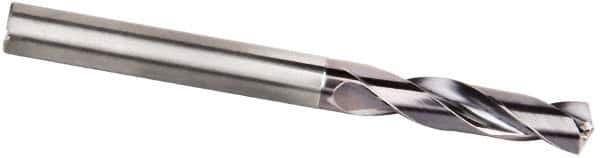 Kennametal - 18mm 135° Spiral Flute Solid Carbide Screw Machine Drill Bit - Multilayer TiAlN Finish, Right Hand Cut, 73mm Flute Length, 123mm OAL, Standard Point, Straight Shank, Through Coolant - USA Tool & Supply