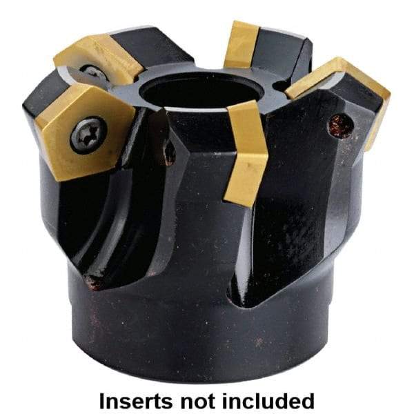Kennametal - 160mm Cut Diam, 40mm Arbor Hole, 5.5mm Max Depth of Cut, 54° Indexable Chamfer & Angle Face Mill - 10 Inserts, PD.X 1204... Insert, 10 Flutes, Series KMS - USA Tool & Supply