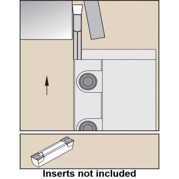 Kennametal - External Thread, 0.5512" Max Depth of Cut, 2mm Min Groove Width, 150mm OAL, Left Hand Indexable Grooving Cutoff Toolholder - 25mm Shank Height x 25mm Shank Width, A4G0200M02P02B Insert Style, A4SM Toolholder Style, Series A4 - USA Tool & Supply