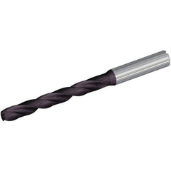 Kennametal - 10.2mm, 132° Point, Spiral Flute, Solid Carbide Taper Length Drill Bit - Multilayer TiAlN Finish, 94mm Flute Length, 141mm OAL, Series B256 - USA Tool & Supply