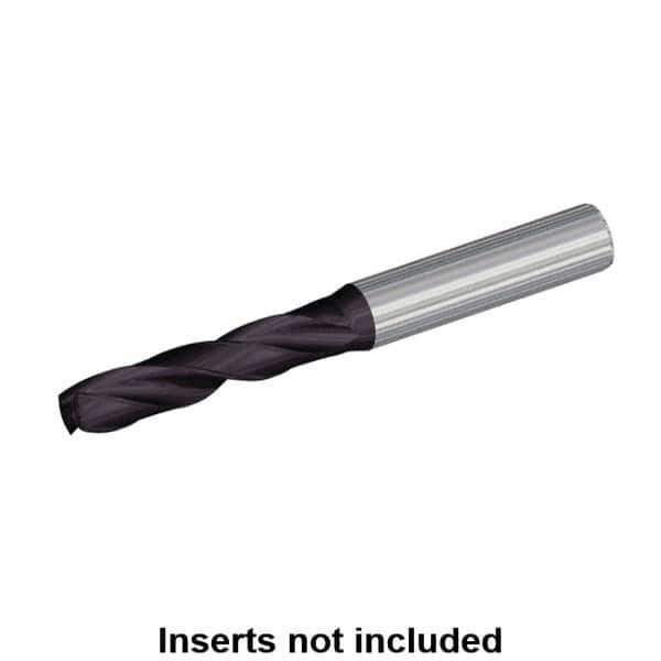Kennametal - 11.8mm 140° Spiral Flute Solid Carbide Screw Machine Drill Bit - TiAlN Finish, Right Hand Cut, 55mm Flute Length, 102mm OAL, Straight Shank, Through Coolant - USA Tool & Supply