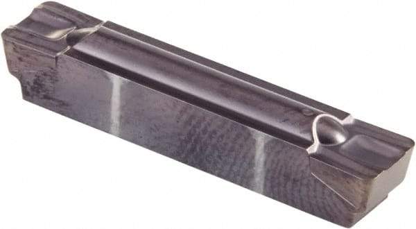Kennametal - 0600G GMP Grade KCU25, 6mm Cutting Width Carbide Grooving Insert - 4.83mm Max Depth of Cut, Neutral, 0.79mm Corner Radius, AlTiN Finish - USA Tool & Supply