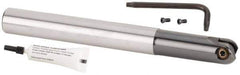 Kennametal - 3/4" Cut Diam, 3/8" Max Depth of Cut, 3/4" Shank Diam, 175mm OAL, Indexable Ball Nose End Mill - 60mm Head Length, Straight Shank, KDMB Toolholder, KDMB 0750.. Insert - USA Tool & Supply