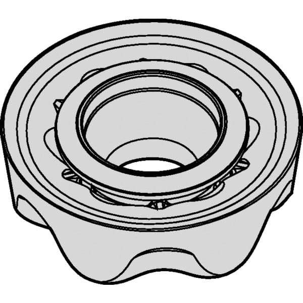 Kennametal - RCGX64 Grade KC725M Carbide Milling Insert - TiN/TiCN/TiN Finish, 1/4" Thick, 3/4" Inscribed Circle - USA Tool & Supply