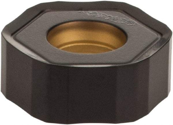 Kennametal - HNPJ43 Grade KCPM20 Carbide Milling Insert - TiN/MT/TiCN/Al2O3 Finish, 0.175" Thick, 12mm Inscribed Circle, 1mm Corner Radius - USA Tool & Supply