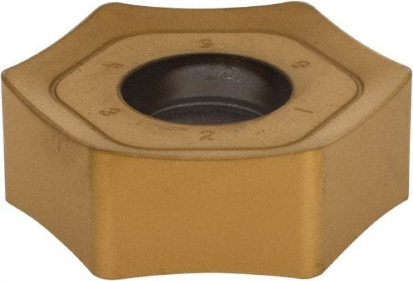 Kennametal - HNPJ755 HD Grade KC725M Carbide Milling Insert - TiN/TiCN/TiN Finish, 0.2923" Thick, 7/8" Inscribed Circle, 2mm Corner Radius - USA Tool & Supply