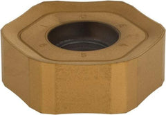 Kennametal - HNPJ75 HD Grade KC725M Carbide Milling Insert - TiN/TiCN/TiN Finish, 0.2877" Thick, 7/8" Inscribed Circle, 3/64" Corner Radius - USA Tool & Supply