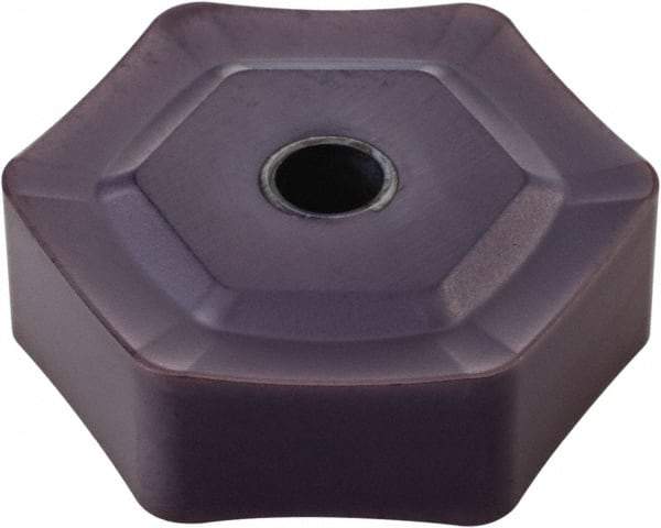 Kennametal - HNPX5354 Grade KC514M Carbide Milling Insert - TiAlN Finish, 7/32" Thick, 0.6378" Inscribed Circle, 1/16" Corner Radius - USA Tool & Supply