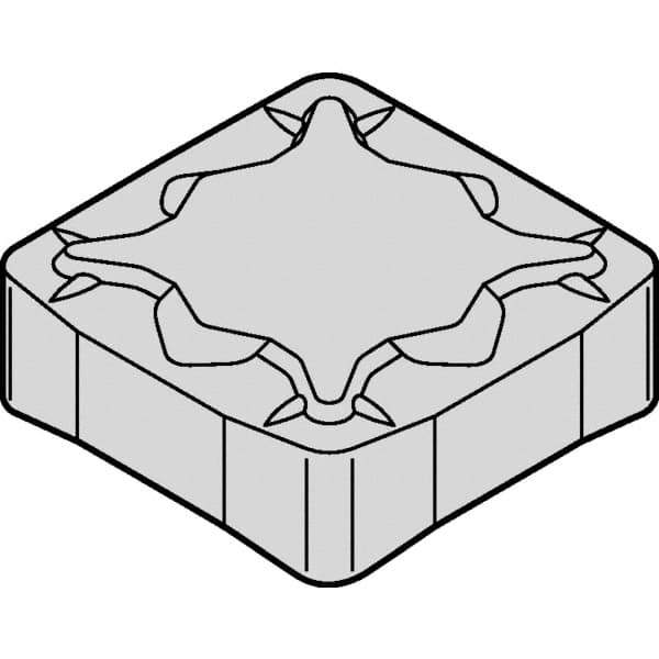 Kennametal - SNXF433 Grade KC524M Carbide Milling Insert - TiAlN Finish, 0.1874" Thick, 1/2" Inscribed Circle, 3/64" Corner Radius - USA Tool & Supply