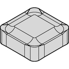 Kennametal - SNXF433 LD Grade KCK15 Carbide Milling Insert - TiN/TiCN/Al2O3 Finish, 0.187" Thick, 1/2" Inscribed Circle, 3/64" Corner Radius - USA Tool & Supply