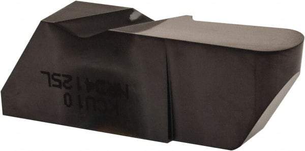 Kennametal - 4125NRD Grade KCU10, 6.35mm Cutting Width Carbide Grooving Insert - 12.7mm Max Depth of Cut, Left Hand, 3.18mm Corner Radius, AlTiN Finish - USA Tool & Supply