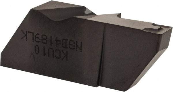 Kennametal - 4189NGD K Grade KCU10, 4.8mm Cutting Width Carbide Grooving Insert - 9.53mm Max Depth of Cut, Left Hand, 0.57mm Corner Radius, AlTiN Finish - USA Tool & Supply