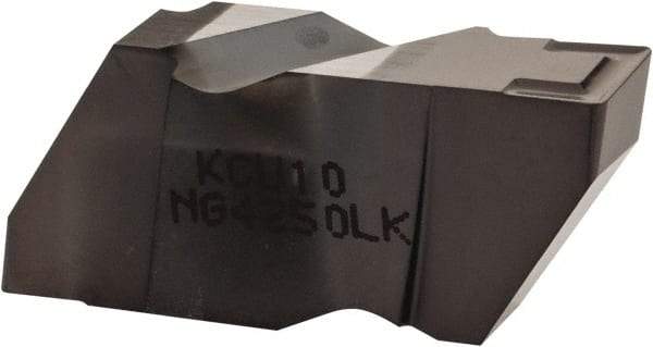 Kennametal - 4250NG K Grade KCU10, 6.35mm Cutting Width Carbide Grooving Insert - 6.35mm Max Depth of Cut, Left Hand, 0.57mm Corner Radius, AlTiN Finish - USA Tool & Supply