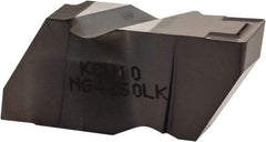 Kennametal - 4250NG K Grade KCU10, 6.35mm Cutting Width Carbide Grooving Insert - 6.35mm Max Depth of Cut, Left Hand, 0.57mm Corner Radius, AlTiN Finish - USA Tool & Supply