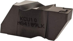 Kennametal - 4189NG K Grade KCU10, 4.8mm Cutting Width Carbide Grooving Insert - 6.35mm Max Depth of Cut, Left Hand, 0.57mm Corner Radius, AlTiN Finish - USA Tool & Supply