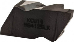 Kennametal - 4125NG K Grade KCU10, 3.18mm Cutting Width Carbide Grooving Insert - 3.81mm Max Depth of Cut, Left Hand, 0.19mm Corner Radius, AlTiN Finish - USA Tool & Supply