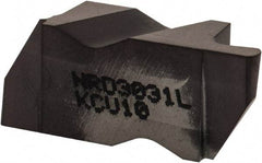 Kennametal - 3031NRD Grade KCU10, 1.58mm Cutting Width Carbide Grooving Insert - 3.18mm Max Depth of Cut, Left Hand, 0.79mm Corner Radius, AlTiN Finish - USA Tool & Supply