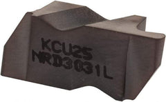 Kennametal - 3031NRD Grade KCU25, 1.58mm Cutting Width Carbide Grooving Insert - 3.18mm Max Depth of Cut, Left Hand, 0.79mm Corner Radius, AlTiN Finish - USA Tool & Supply
