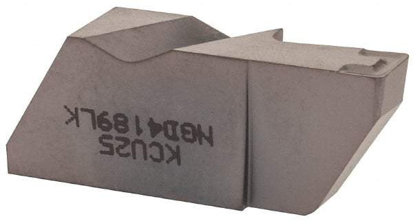 Kennametal - 4189NGD K Grade KCU25, 4.8mm Cutting Width Carbide Grooving Insert - 9.53mm Max Depth of Cut, Left Hand, 0.57mm Corner Radius, AlTiN Finish - USA Tool & Supply