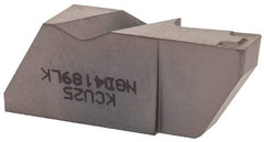 Kennametal - 4189NGD K Grade KCU25, 4.8mm Cutting Width Carbide Grooving Insert - 9.53mm Max Depth of Cut, Left Hand, 0.57mm Corner Radius, AlTiN Finish - USA Tool & Supply