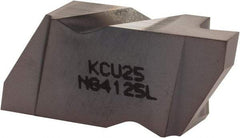 Kennametal - 4125NG Grade KCU25, 3.18mm Cutting Width Carbide Grooving Insert - 3.81mm Max Depth of Cut, Left Hand, 0.19mm Corner Radius, AlTiN Finish - USA Tool & Supply