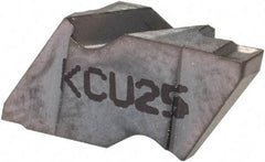 Kennametal - 2M195NG K Grade KCU25, 1.95mm Cutting Width Carbide Grooving Insert - 2.79mm Max Depth of Cut, Left Hand, 0.19mm Corner Radius, AlTiN Finish - USA Tool & Supply