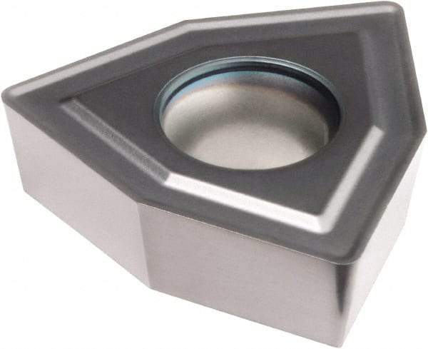 Kennametal - DFT05T308 HP Grade KCU40 Carbide Indexable Drill Insert - TiN/TiAlN Finish, Trigon, 8mm Inscribed Circle - USA Tool & Supply