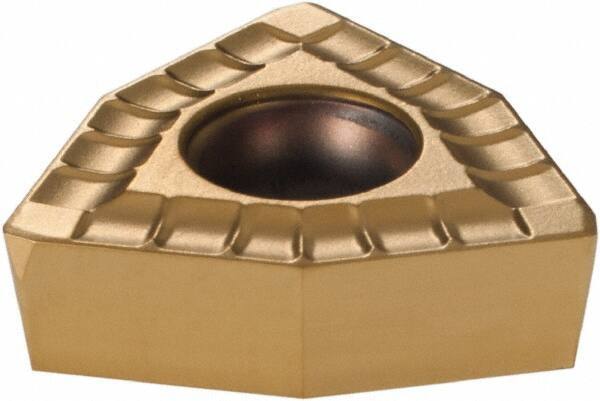 Kennametal - DFT090508 MD Grade KC7140 Carbide Indexable Drill Insert - TiCN/TiN Finish, Trigon, 15mm Inscribed Circle - USA Tool & Supply