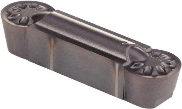 Kennametal - 0800R GUP Grade KCU25, 8mm Cutting Width Carbide Grooving Insert - Neutral, 4mm Corner Radius, AlTiN Finish - USA Tool & Supply