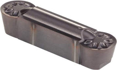 Kennametal - 0800R GUP Grade KCU25, 8mm Cutting Width Carbide Grooving Insert - Neutral, 4mm Corner Radius, AlTiN Finish - USA Tool & Supply