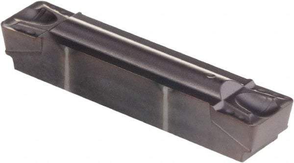 Kennametal - 250G GUP Grade KCU25, 6.35mm Cutting Width Carbide Grooving Insert - 4.45mm Max Depth of Cut, Neutral, 0.79mm Corner Radius, AlTiN Finish - USA Tool & Supply