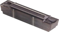 Kennametal - 250G GUP Grade KCU25, 6.35mm Cutting Width Carbide Grooving Insert - 4.45mm Max Depth of Cut, Neutral, 0.79mm Corner Radius, AlTiN Finish - USA Tool & Supply