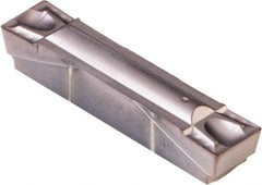Kennametal - 250G GUP Grade KCU25, 6.35mm Cutting Width Carbide Grooving Insert - 4.45mm Max Depth of Cut, Neutral, 0.41mm Corner Radius, AlTiN Finish - USA Tool & Supply