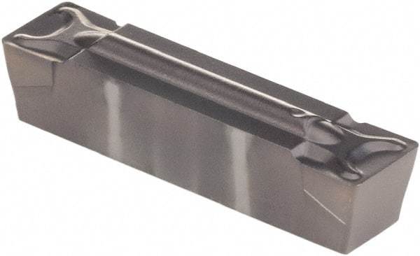Kennametal - 187G GMN Grade KCU10, 4.76mm Cutting Width Carbide Grooving Insert - 3.51mm Max Depth of Cut, Neutral, 0.41mm Corner Radius, AlTiN Finish - USA Tool & Supply
