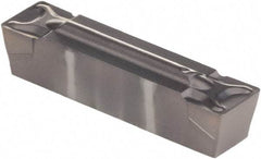 Kennametal - 187G GMN Grade KCU10, 4.76mm Cutting Width Carbide Grooving Insert - 3.51mm Max Depth of Cut, Neutral, 0.41mm Corner Radius, AlTiN Finish - USA Tool & Supply