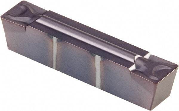 Kennametal - 0505G GMN Grade KCU10, 5.05mm Cutting Width Carbide Grooving Insert - 4.19mm Max Depth of Cut, Neutral, 0.41mm Corner Radius, AlTiN Finish - USA Tool & Supply