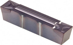 Kennametal - 0505G GMN Grade KCU10, 5.05mm Cutting Width Carbide Grooving Insert - 4.19mm Max Depth of Cut, Neutral, 0.41mm Corner Radius, AlTiN Finish - USA Tool & Supply