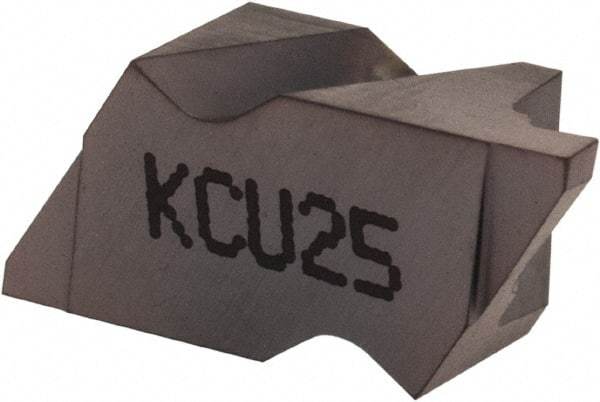 Kennametal - 2047NG Grade KCU25, 1.19mm Cutting Width Carbide Grooving Insert - 1.27mm Max Depth of Cut, Left Hand, 0.09mm Corner Radius, AlTiN Finish - USA Tool & Supply