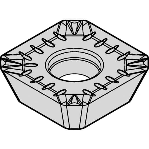 Kennametal - SEKT443 Grade KCPM20 Carbide Milling Insert - TiN/MT/TiCN/Al2O3 Finish, 3/16" Thick, 14mm Inscribed Circle, 1mm Corner Radius - USA Tool & Supply