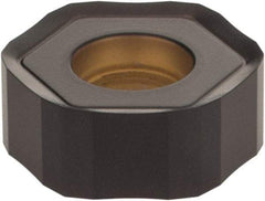 Kennametal - HNGJ43 LD Grade KCK15 Carbide Milling Insert - TiN/TiCN/Al2O3 Finish, 0.1764" Thick, 12mm Inscribed Circle, 1mm Corner Radius - USA Tool & Supply