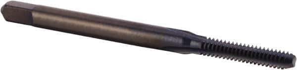 Kennametal - #4-40 UNC 2B 3 Flute Oxide Finish High Speed Steel Straight Flute Standard Hand Tap - Bottoming, Right Hand Thread, 1-7/8" OAL, 14.29mm Thread Length, H2 Limit, Oversize - Exact Industrial Supply