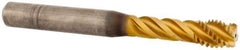 Kennametal - M10x1.50 Metric 4 Flute 6HX Modified Bottoming Spiral Flute Tap - Solid Carbide, TiAlN Finish, 90mm OAL, Right Hand Flute, Right Hand Thread, Series T331 - USA Tool & Supply