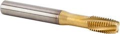 Kennametal - M12x1.75 Metric 4 Flute 6HX Plug Spiral Flute Tap - Solid Carbide, TiAlN Finish, 100mm OAL, Left Hand Flute, Right Hand Thread, Series T320 - USA Tool & Supply