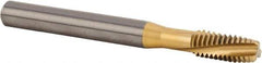 Kennametal - 1/2-13 UNC 4 Flute 3BX Plug Spiral Flute Tap - Solid Carbide, TiAlN Finish, 100.08mm OAL, Left Hand Flute, Right Hand Thread, Series T320 - USA Tool & Supply